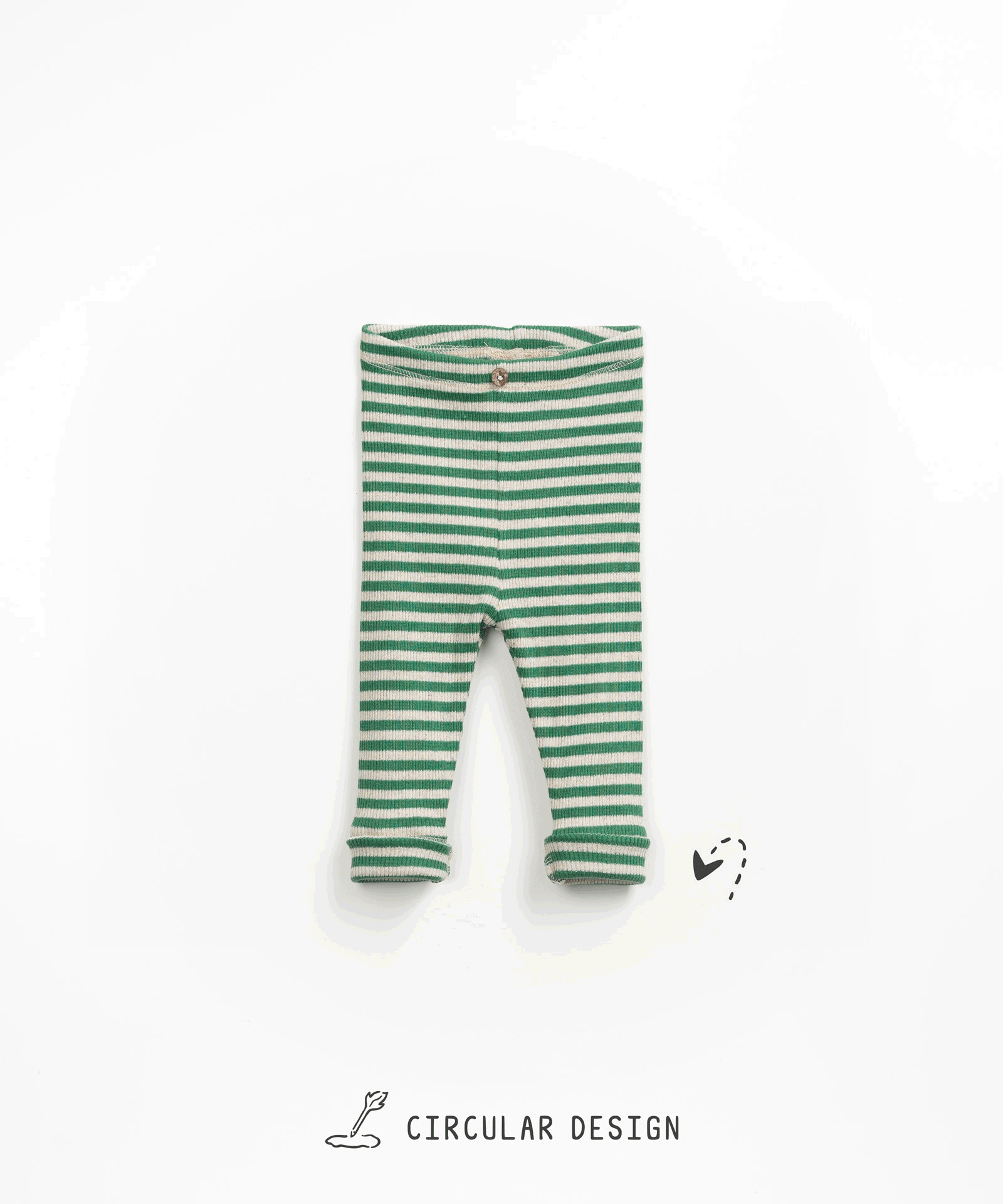 Cotton and hemp leggings with horizontal stripes