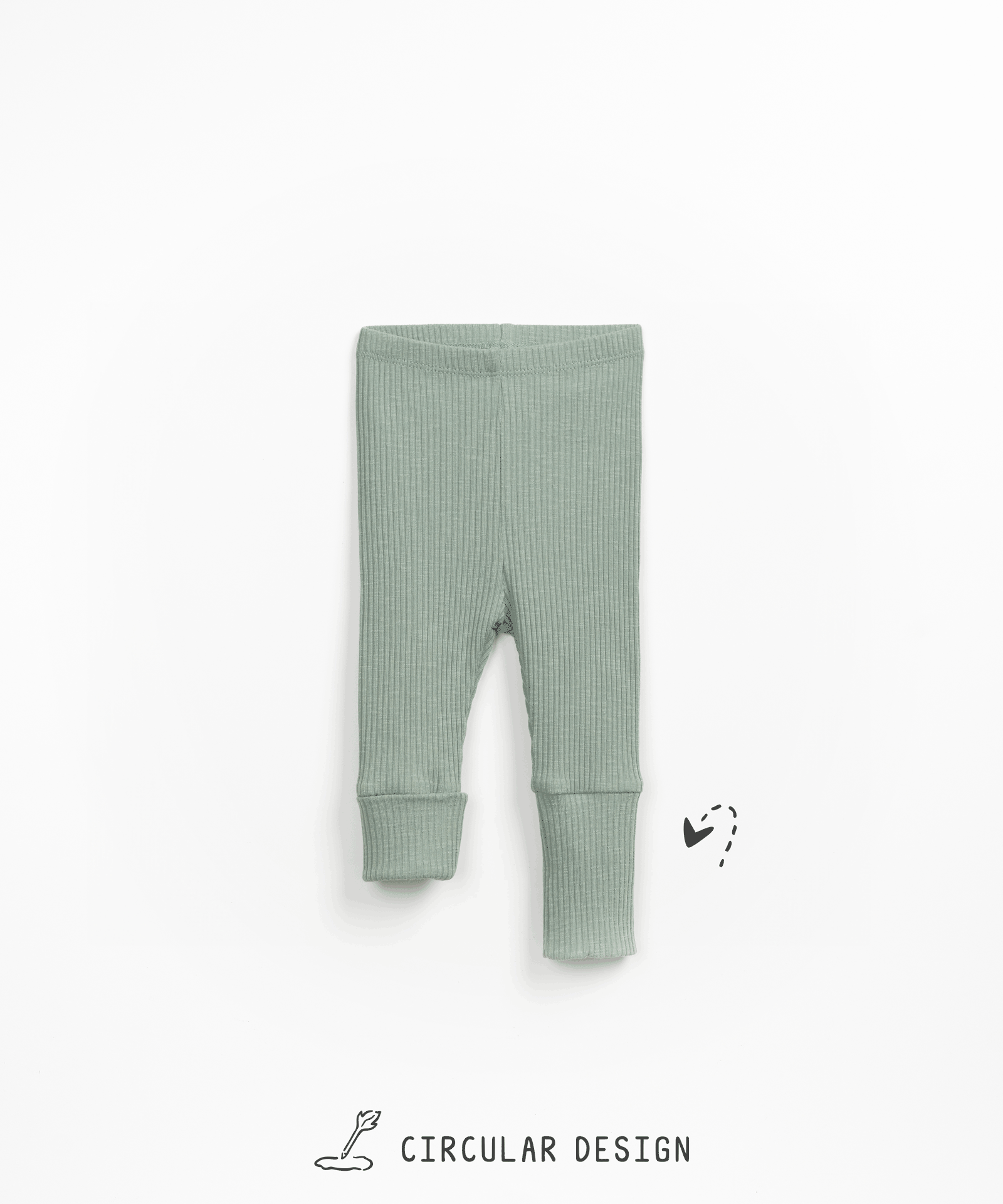 Ribbed leggings in a blend of organic cotton and elastane