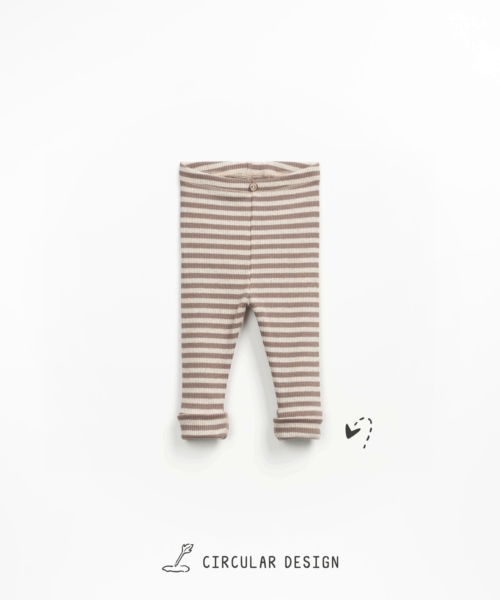 Cotton and hemp leggings with horizontal stripes