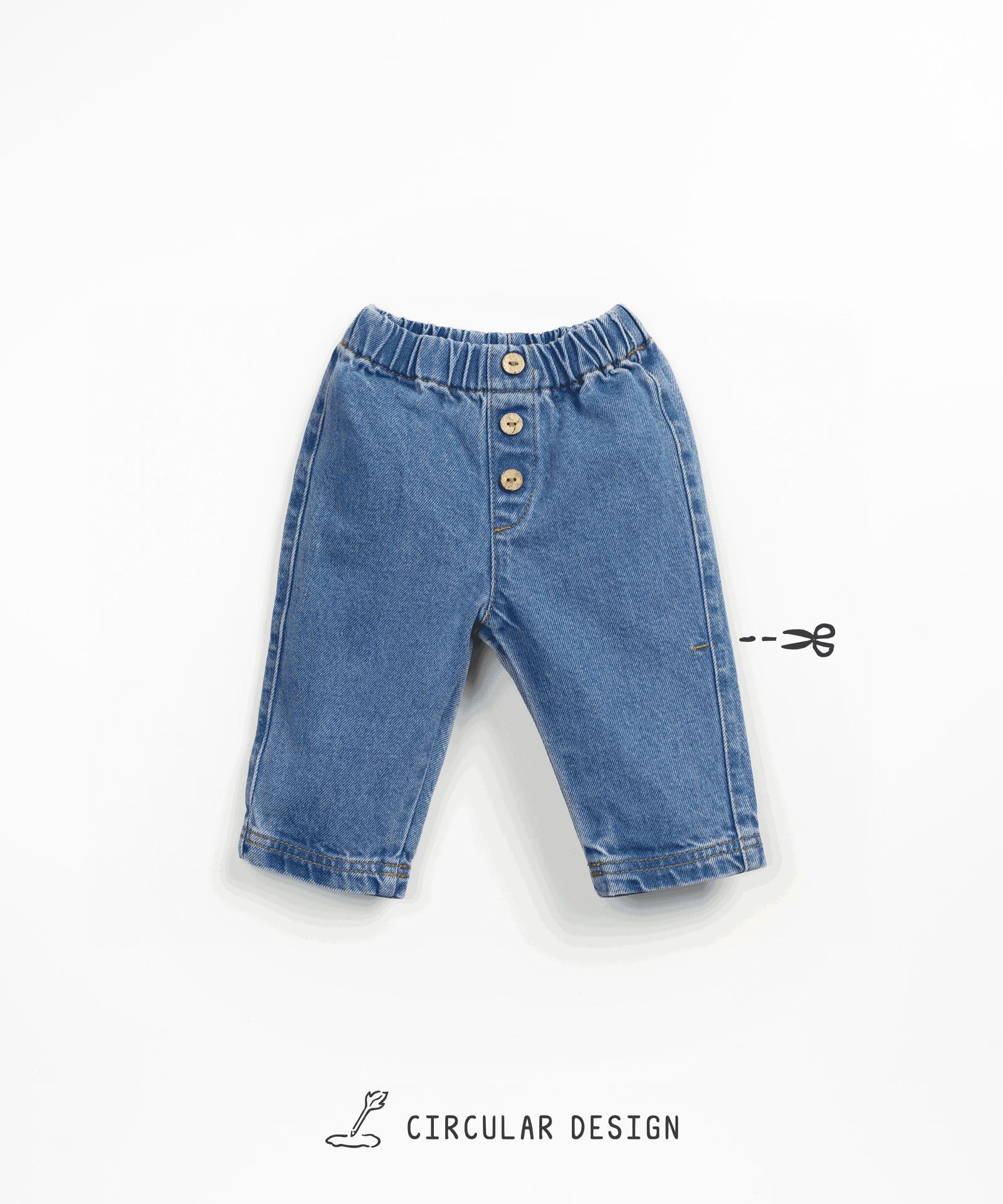 Denim trousers with organic cotton and coconut button