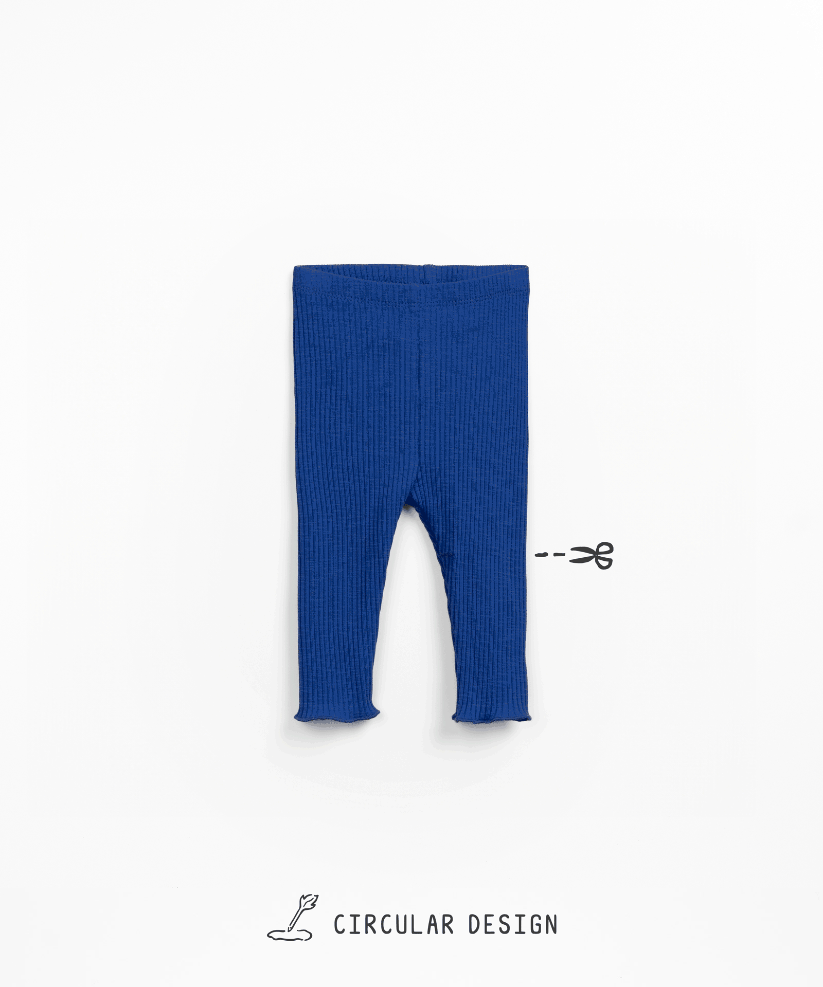 Ribbed leggings in organic cotton with wavy finishes