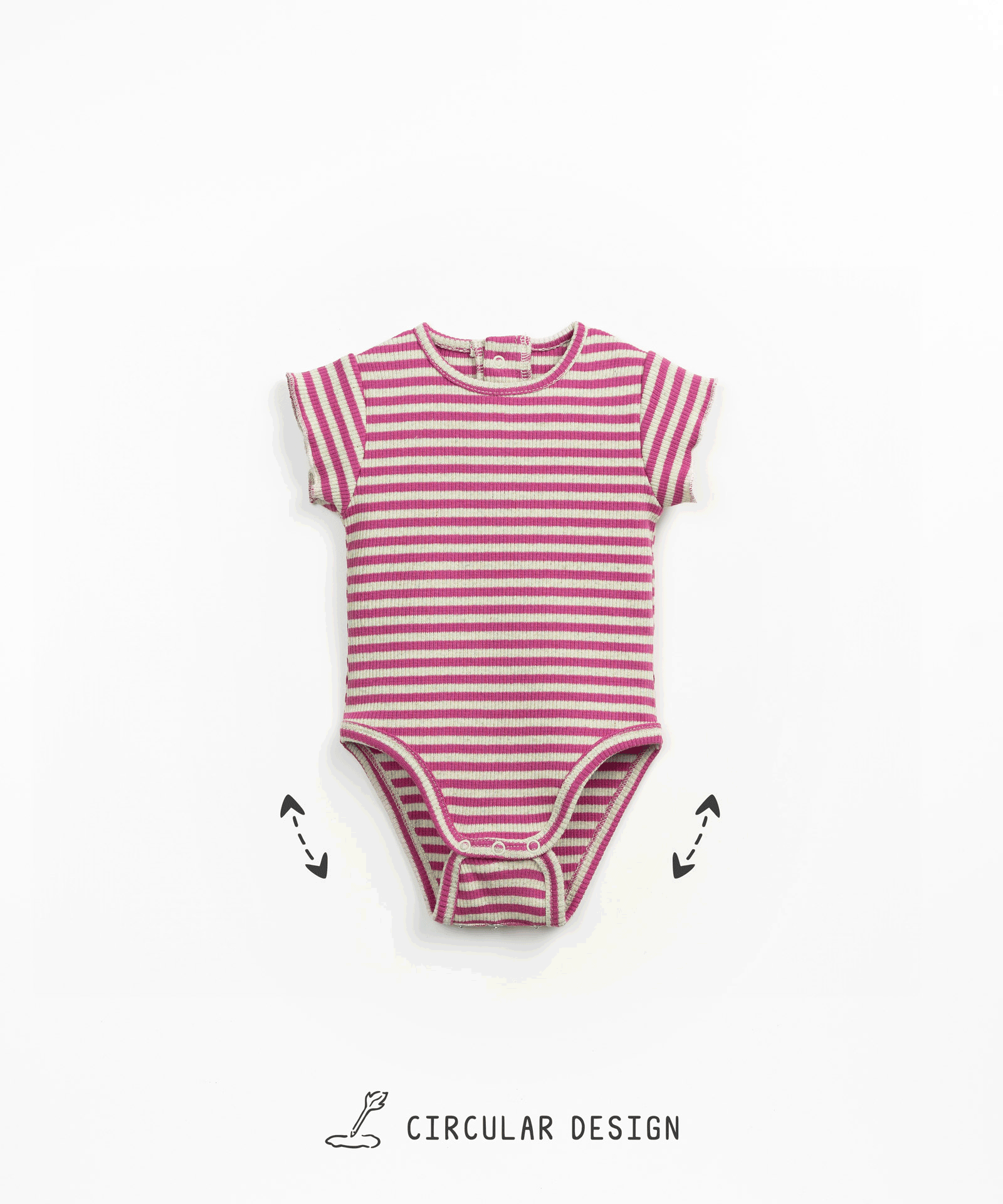 Short-sleeve bodysuit in organic cotton, hemp, and elastane