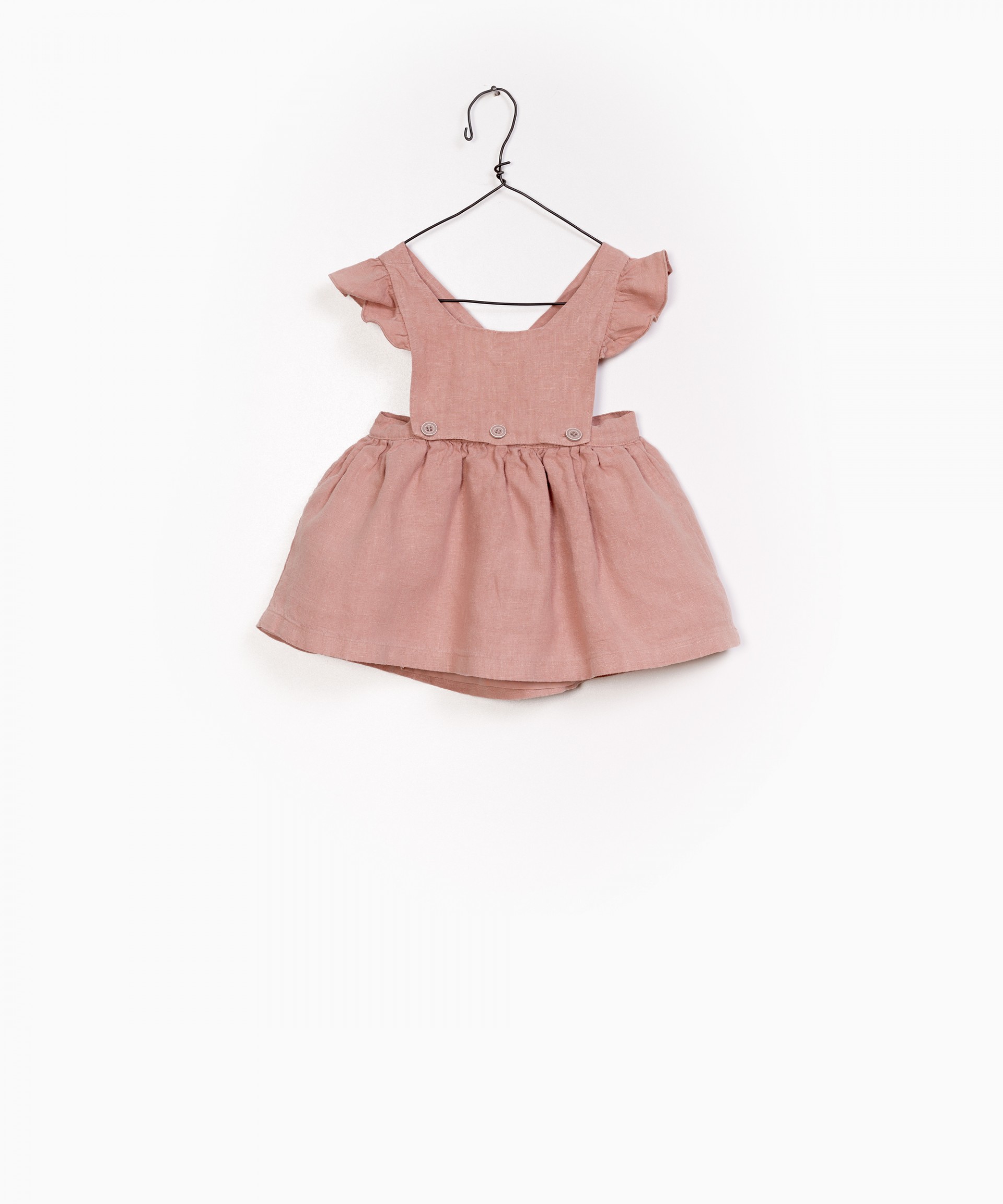 pink linen dungarees