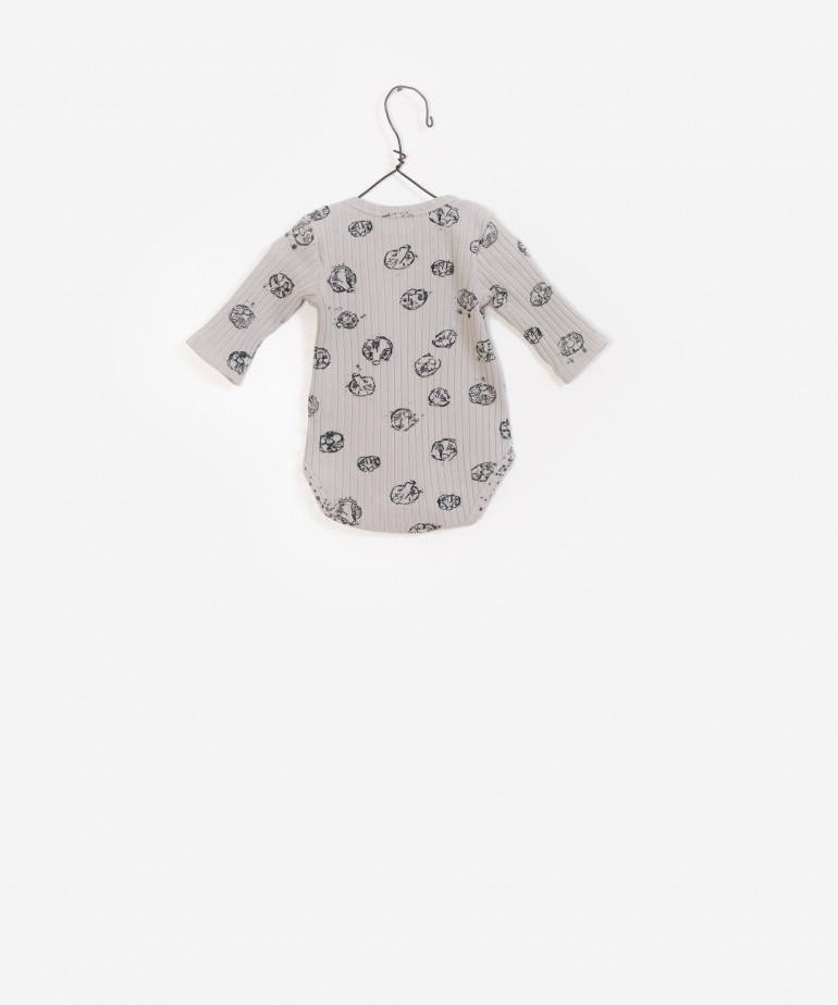 Printed Ribbed Rib Bodysuit