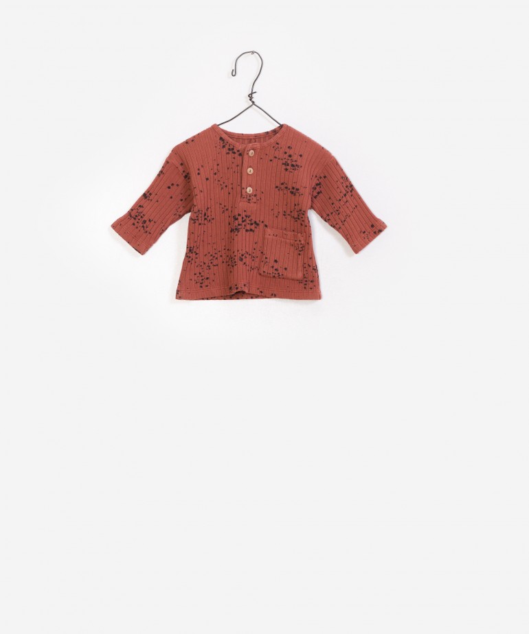 Camisola canelada estampada