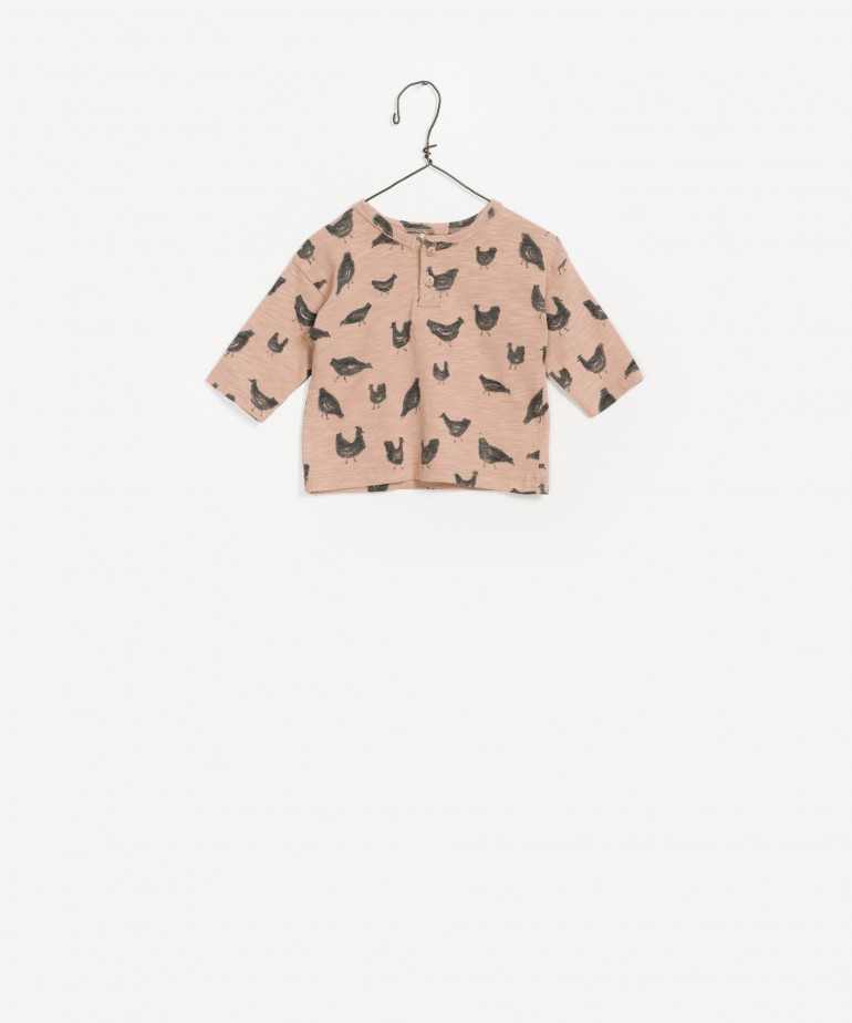 T-shirt manga comprida estampada