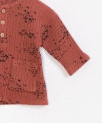 Allover print ribbed sweater