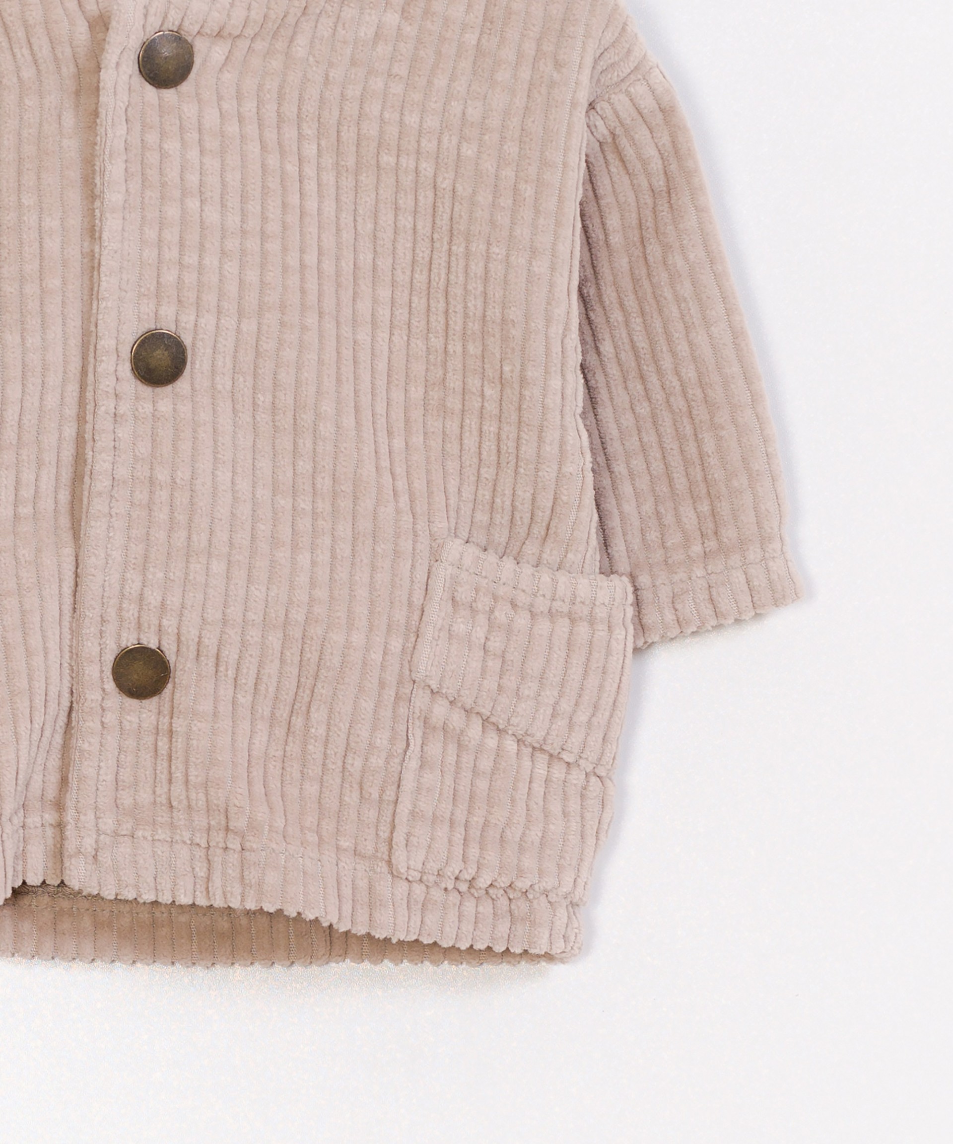 Casaco bombazine com capuz e bolsos