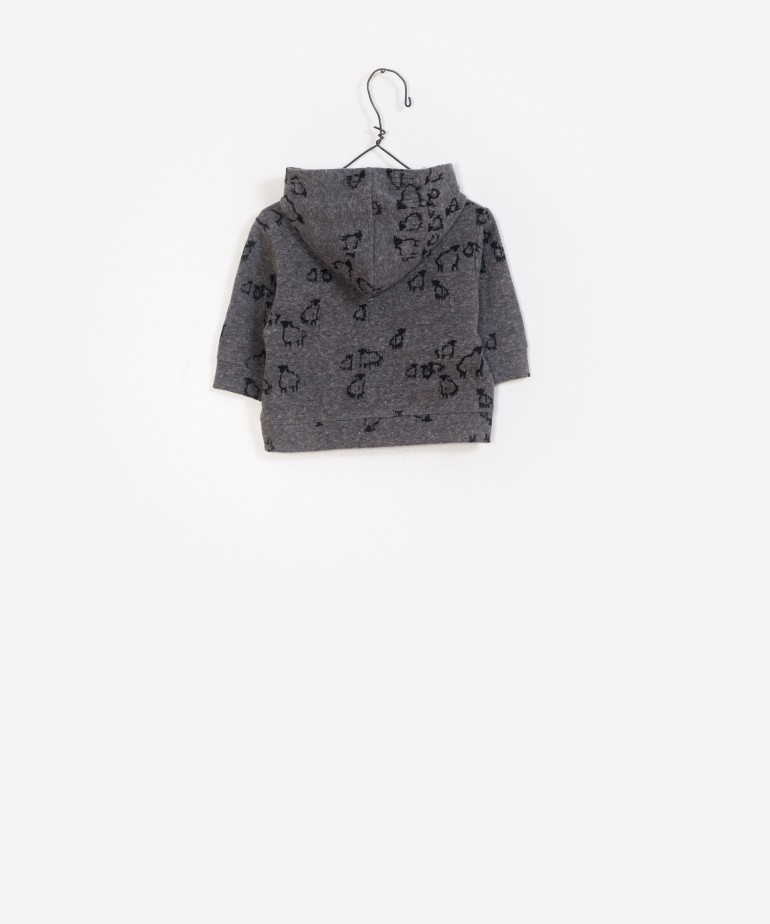 Casaco Felpa Estampado Capuz