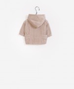 Casaco bombazine com capuz e bolsos