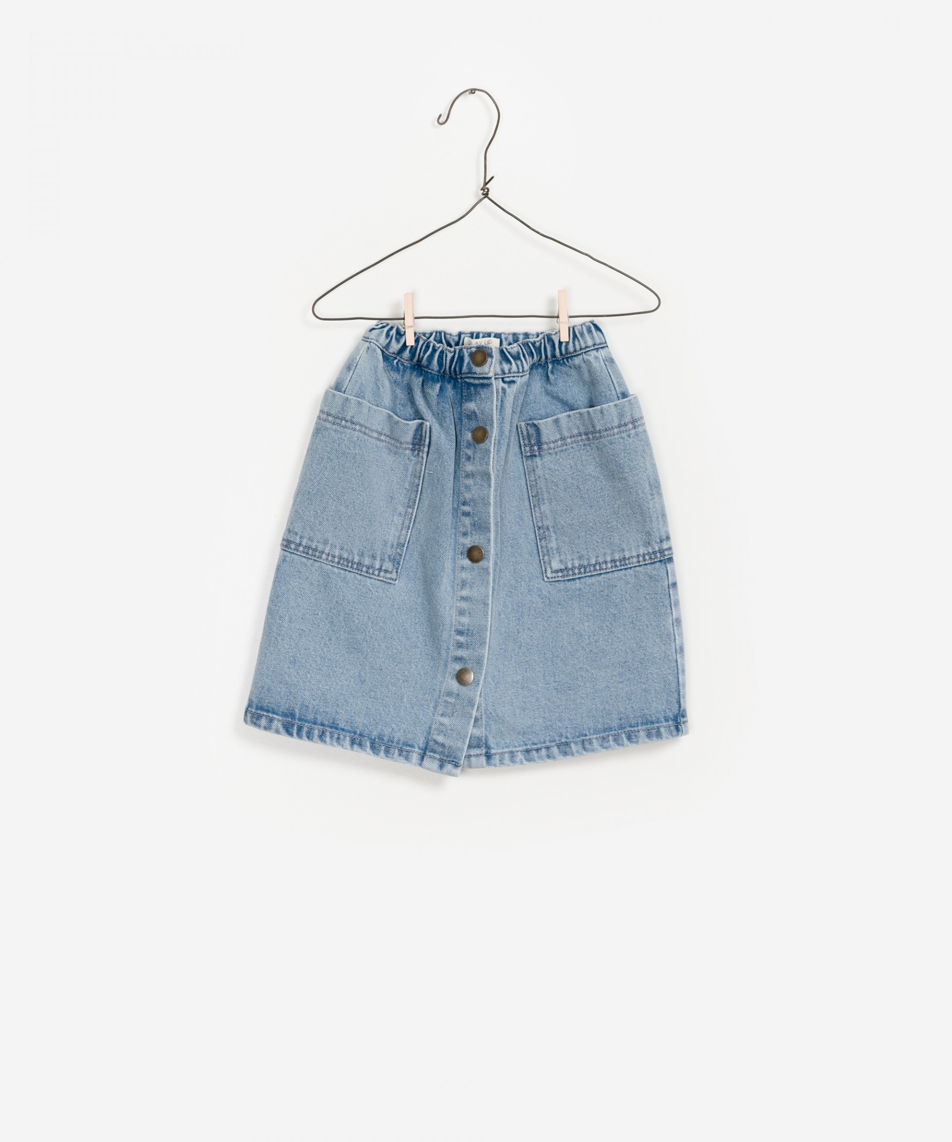 denim skirt and shirt