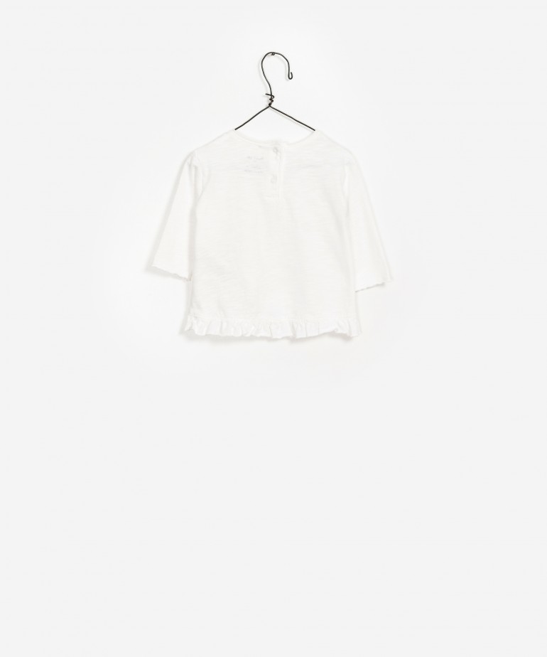 Camisola lisa com folho