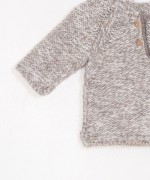 Camisola de tricot com costura exterior