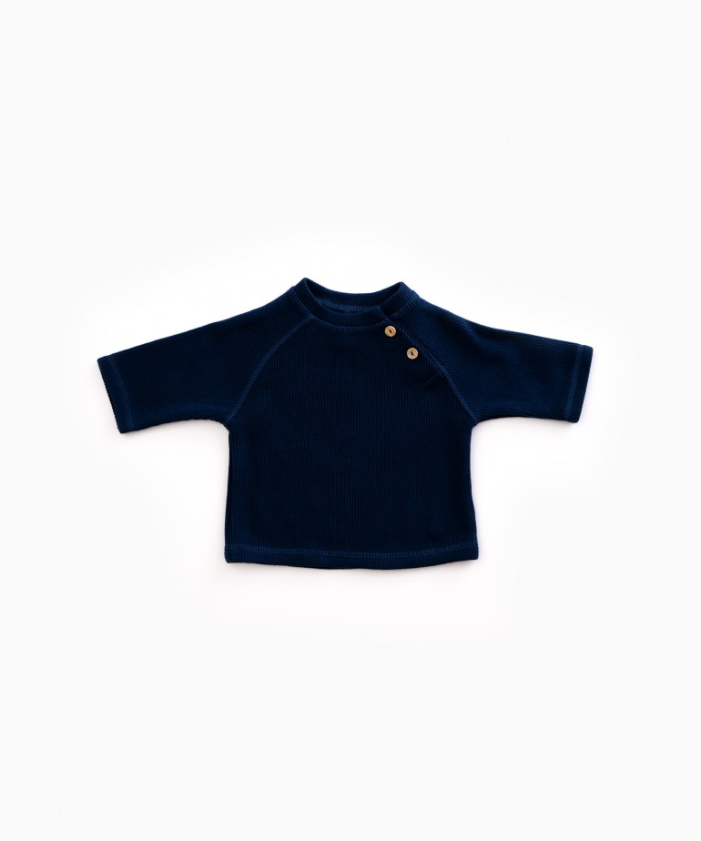 Camisola de malha canelada