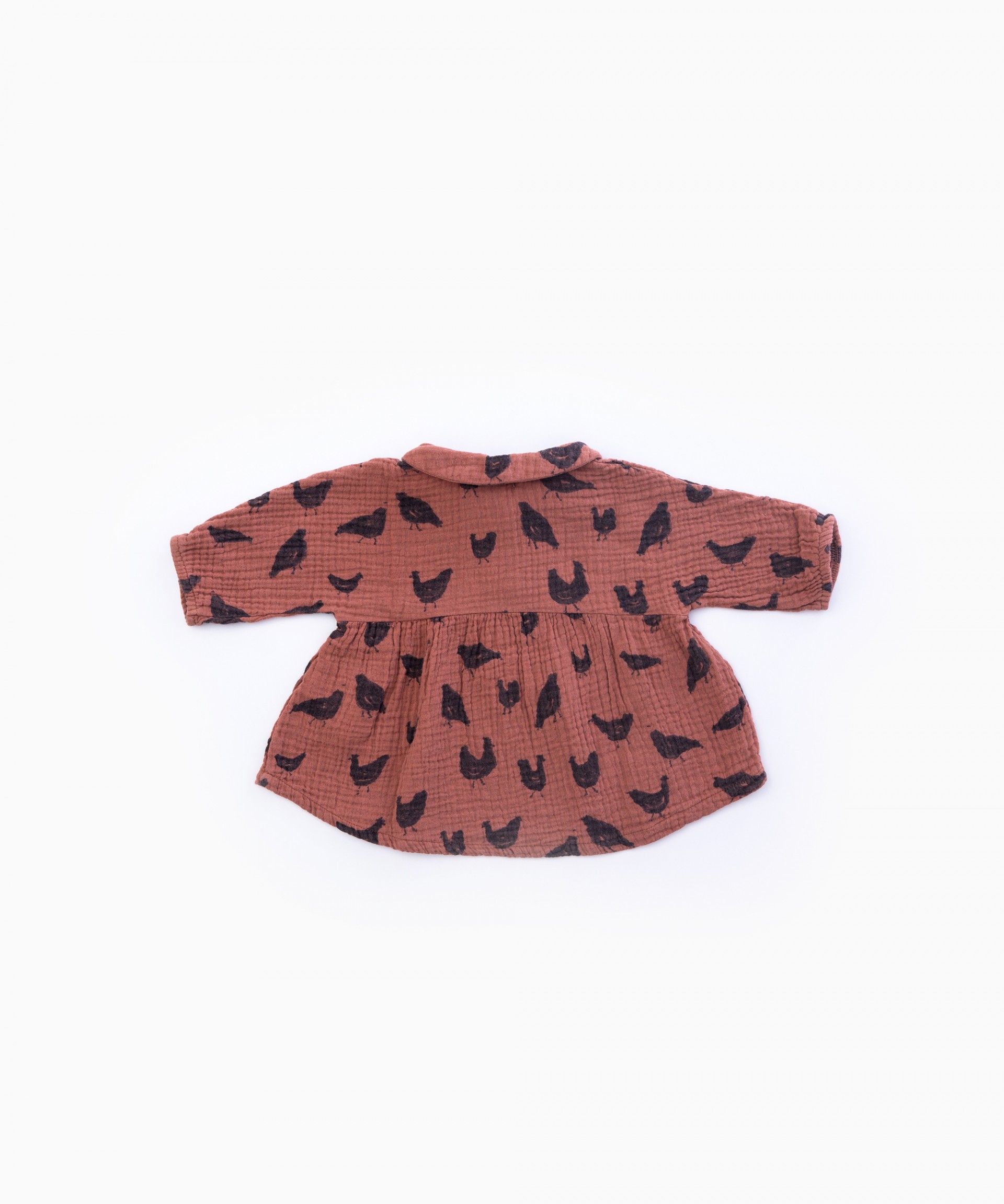 Cuello redondo y t�nica estampada