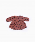 Cuello redondo y t�nica estampada