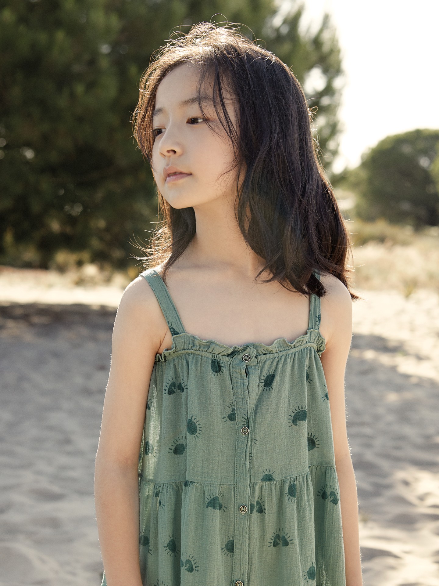 Vestido com estampado de sol