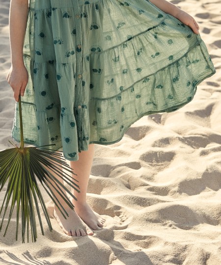Vestido com estampado de sol