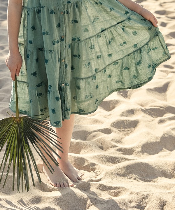 Vestido com estampado de sol