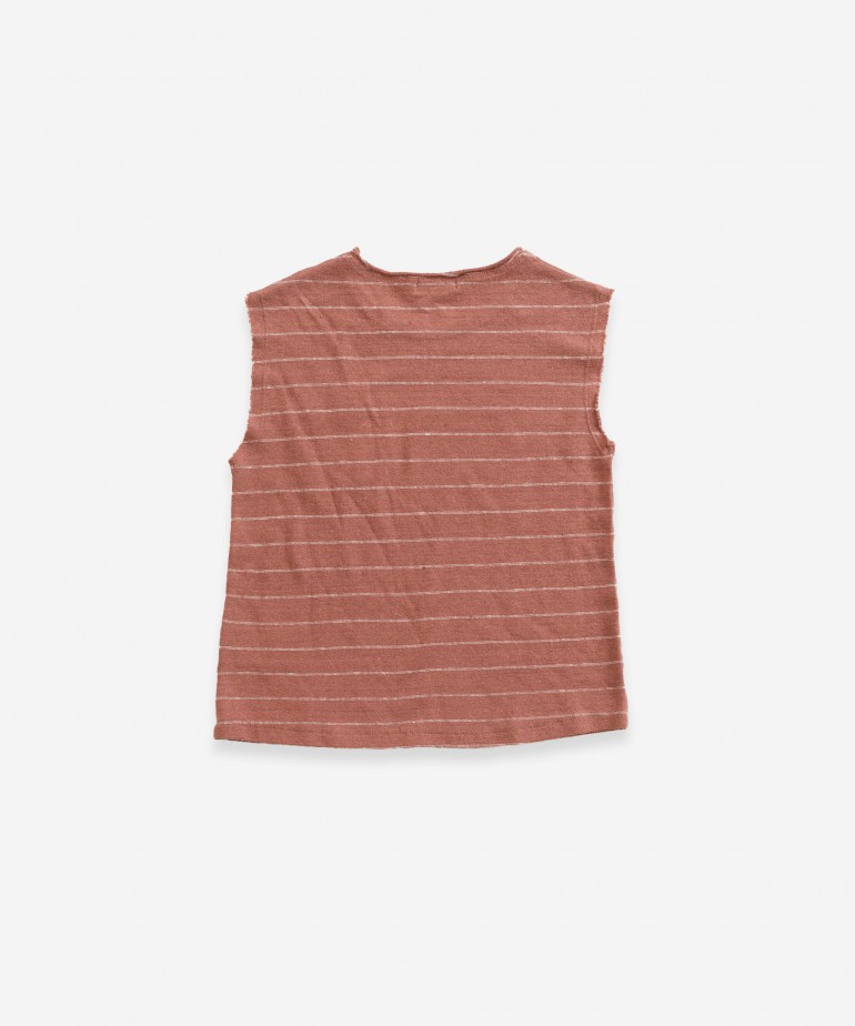 T-shirt sem mangas com riscas