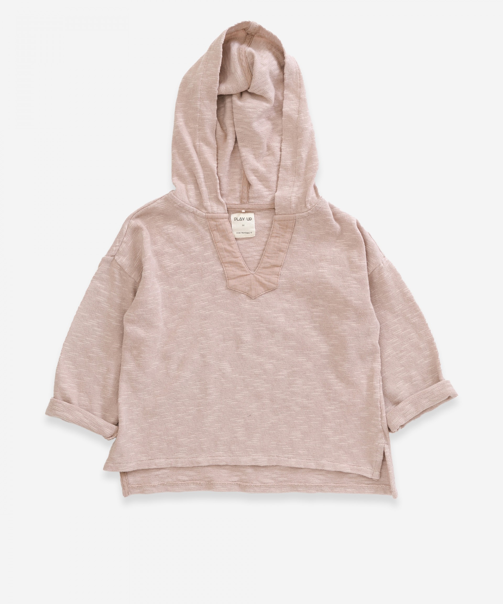 Organic cotton sweater with hood 