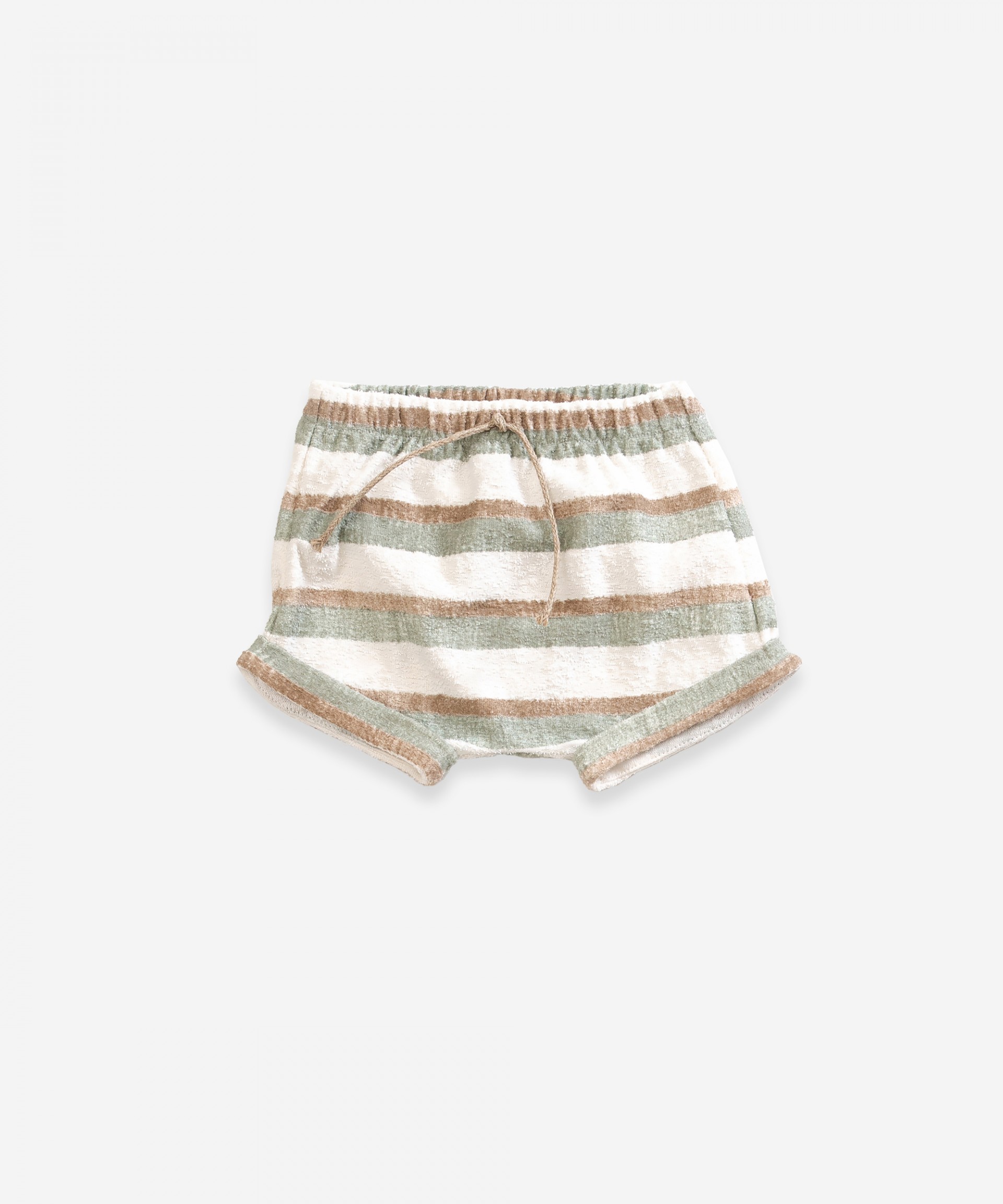 Pantal�n corto de algod�n org�nico a rayas | Weaving
