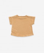 T-shirt in cotton-linen with opening on shoulder | Weaving