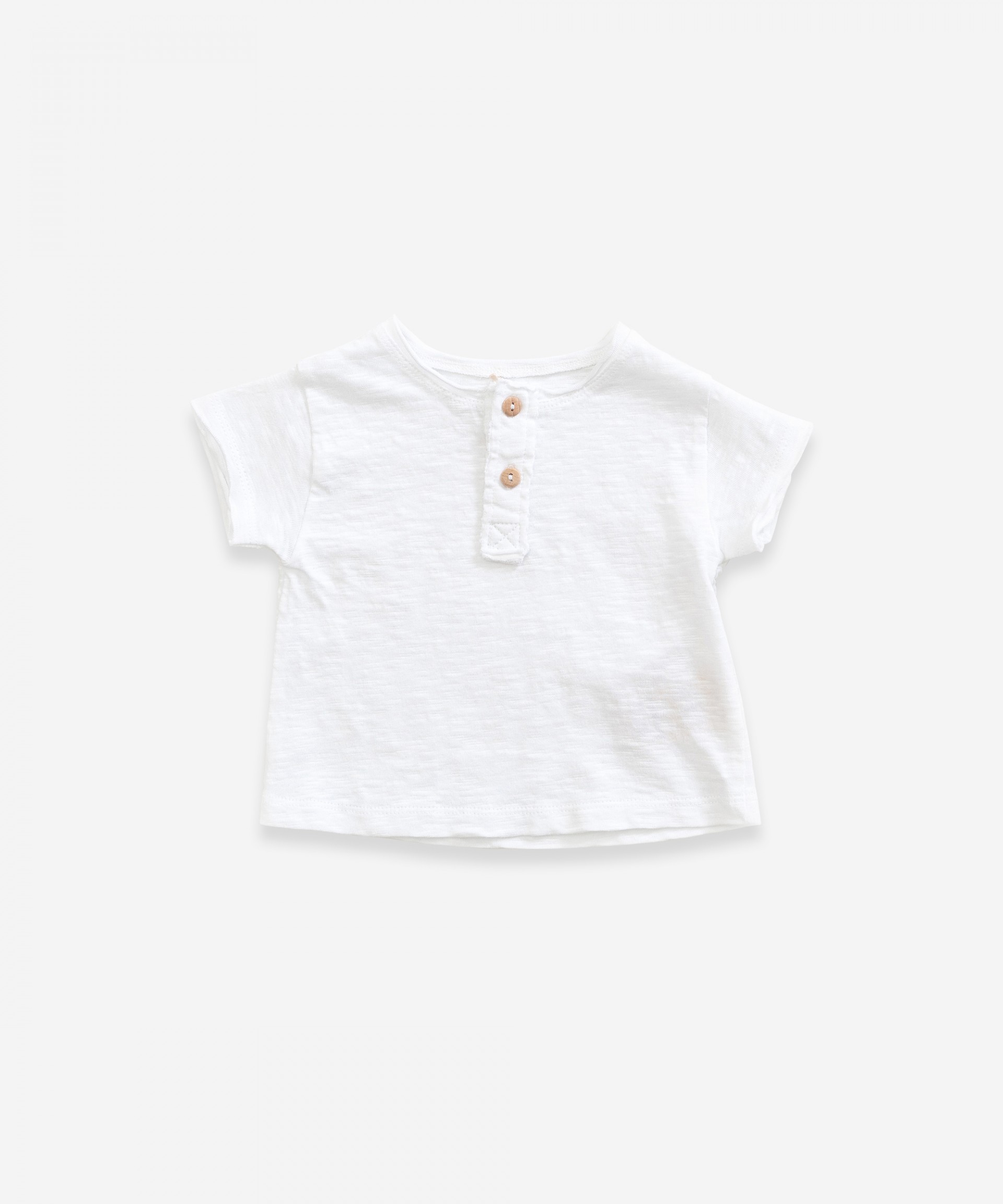 T-shirt in organic cotton with buttons | Weaving