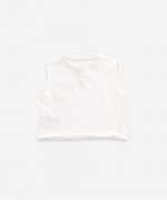 Sleeveless t-shirt in organic cotton | Weaving