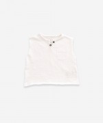Sleeveless t-shirt in organic cotton | Weaving