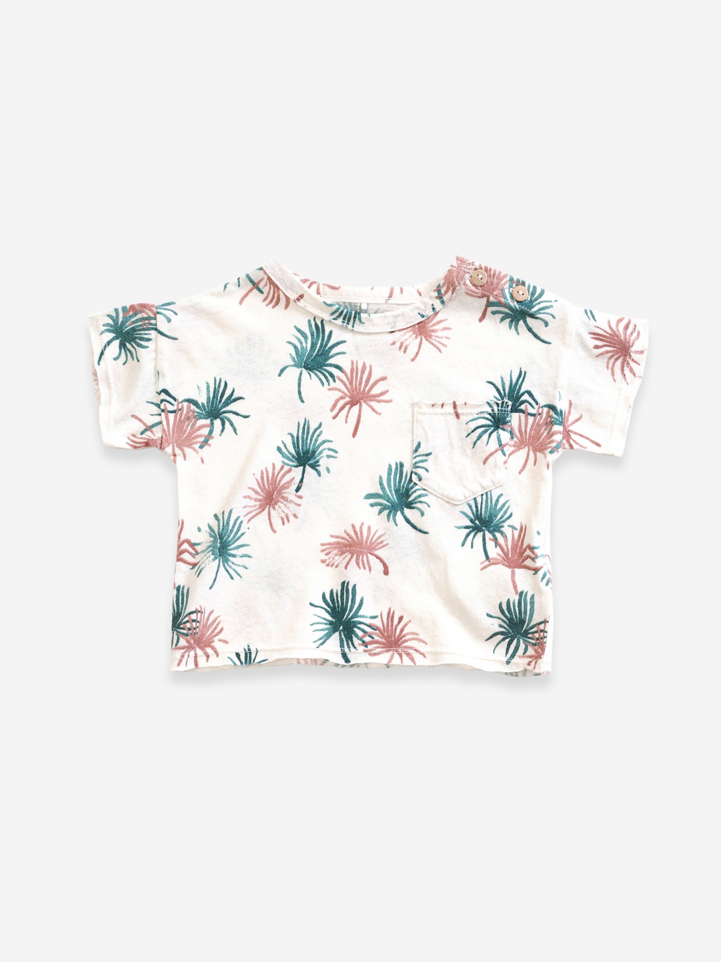 Camiseta con estampado de palmeras