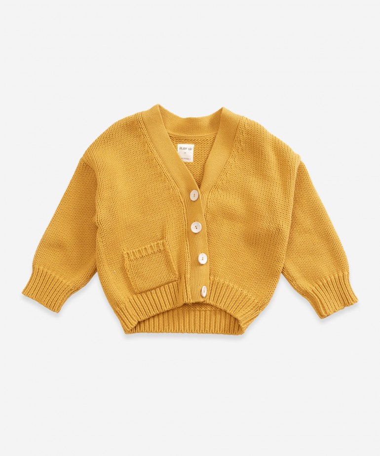 Casaco tricot em algod�o org�nico