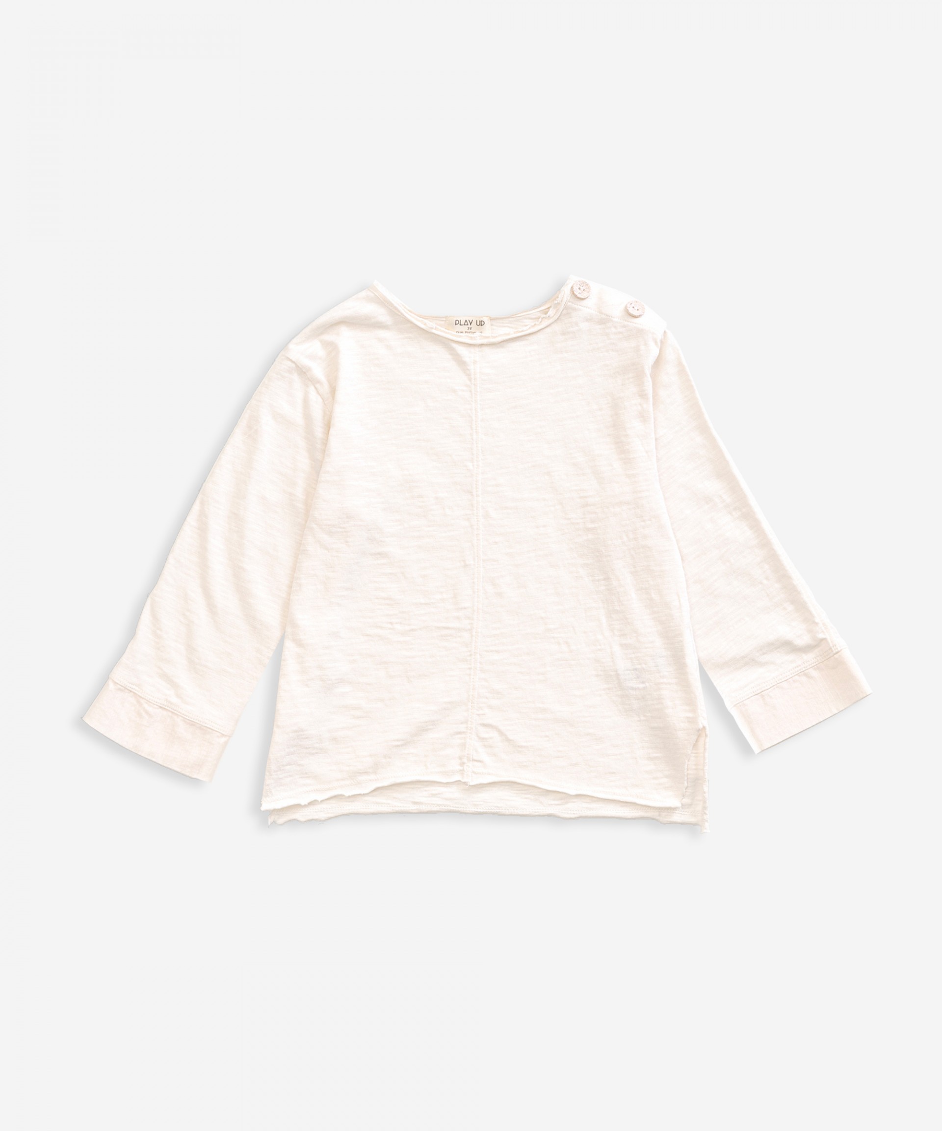 T-shirt de manga comprida em algod�o org�nico | Weaving