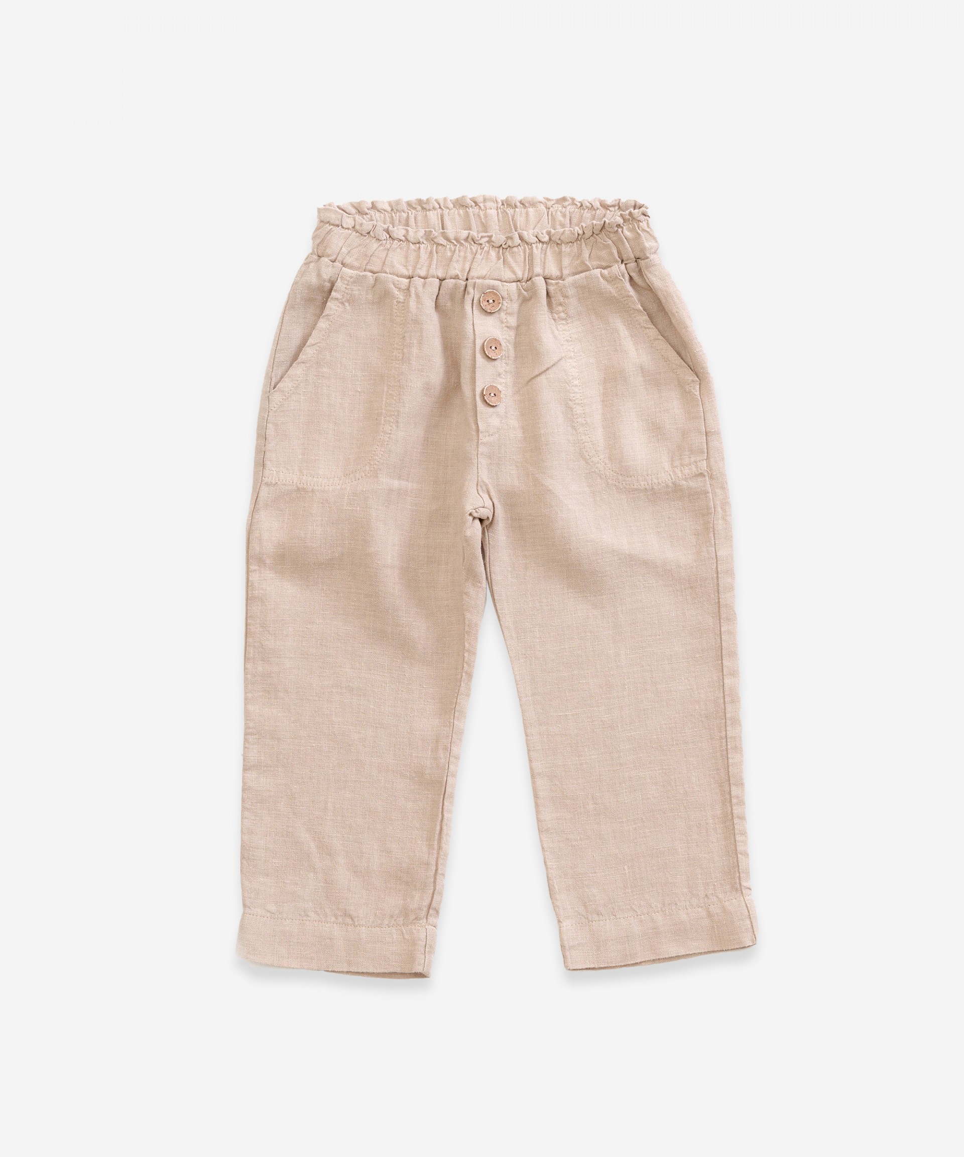 Cal�a de linho com bolsos | Weaving