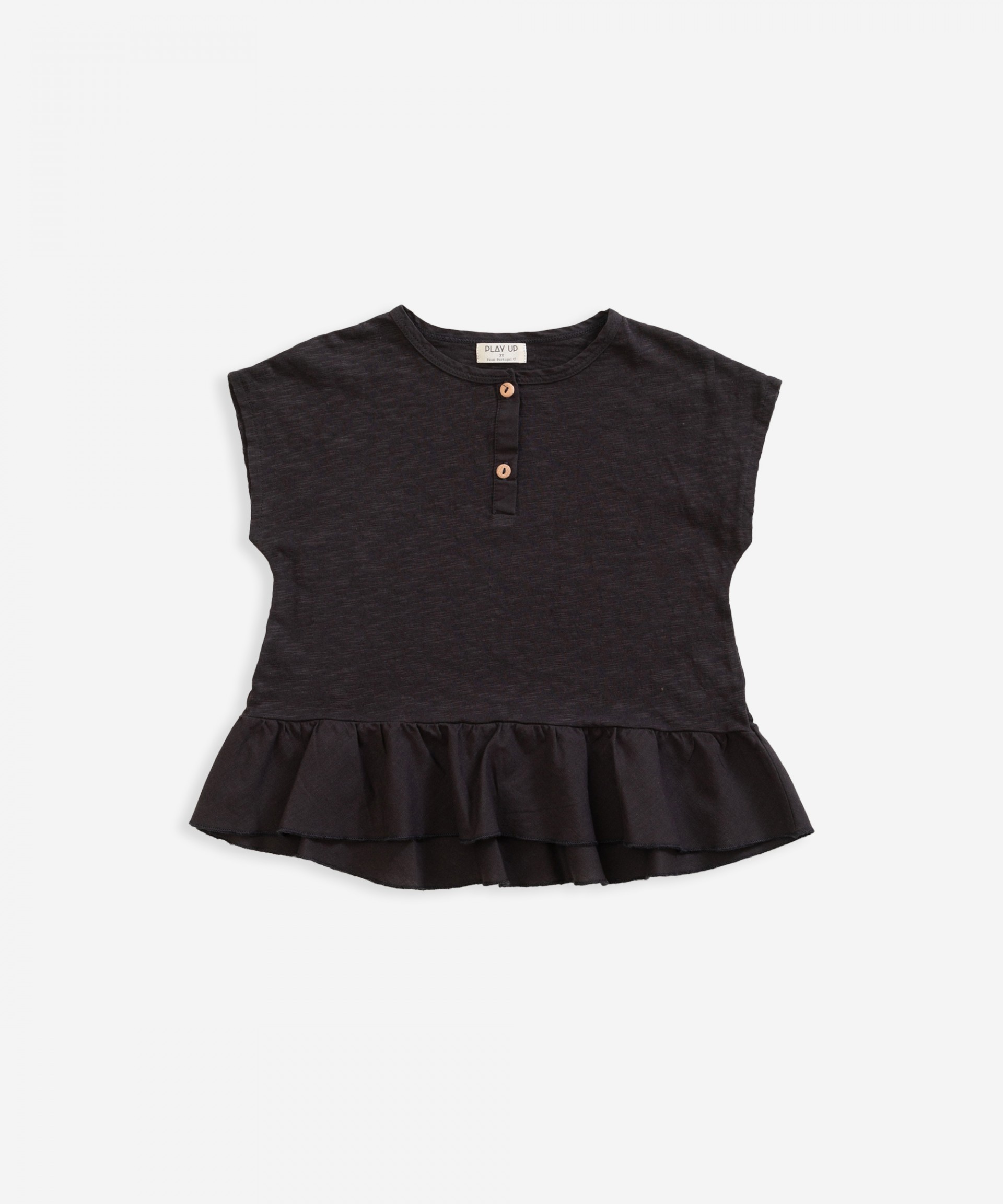 T-shirt em algod�o org�nico com folho| Weaving