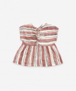 T�nica em algod�o com estampado de riscas | Weaving