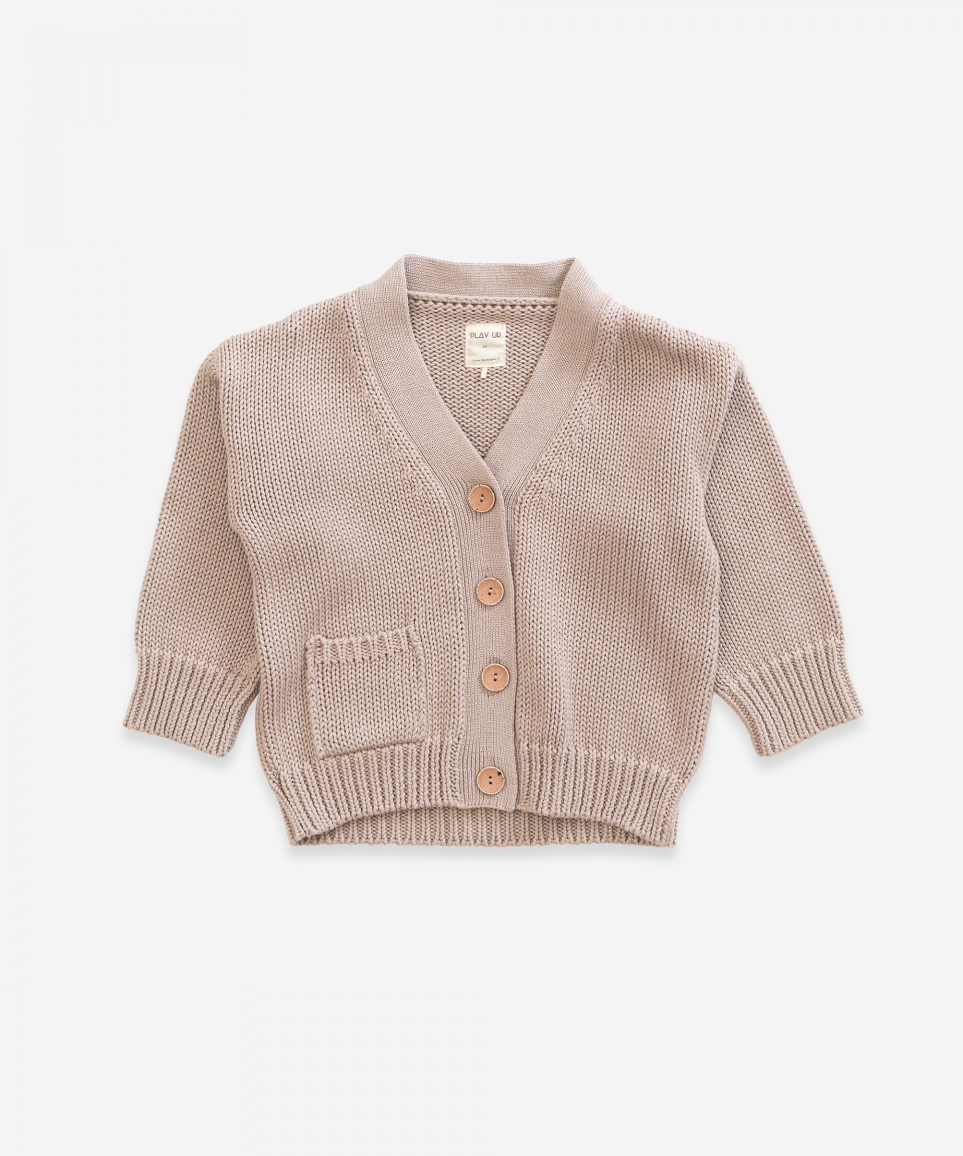 Casaco tricot com bot�es de resina | Weaving