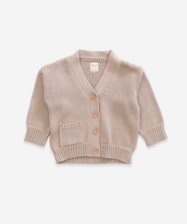 Casaco tricot em algod�o org�nico