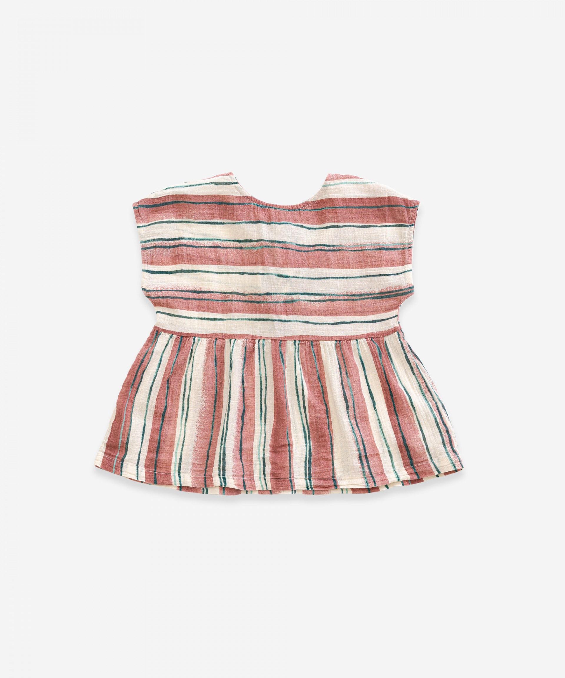 T�nica em algod�o com estampado de riscas | Weaving