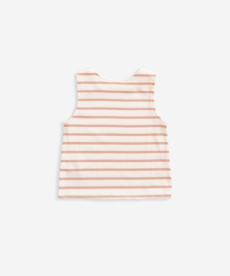 Camisola sem mangas com riscas