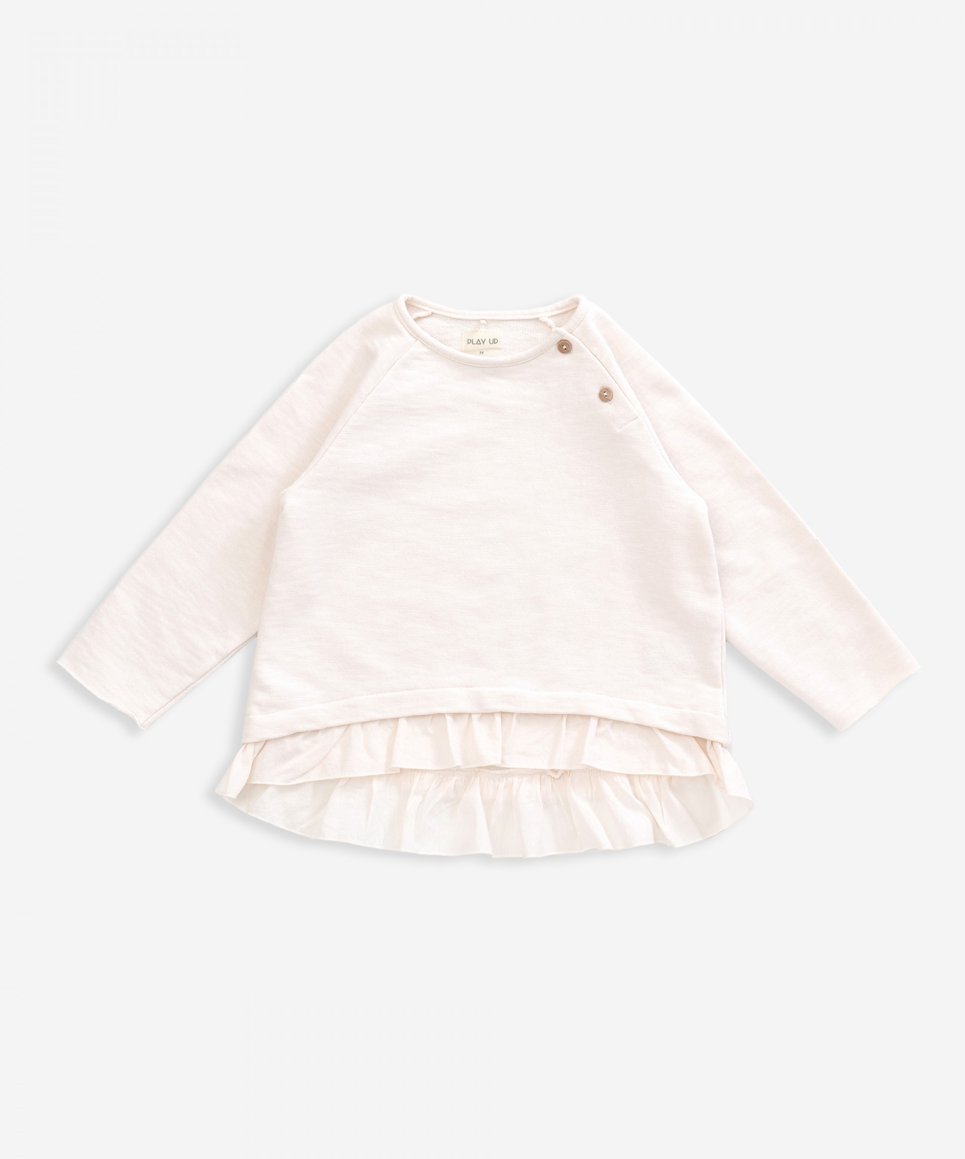 Camisola em algod�o org�nico com folho | Weaving