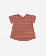 T-shirt em algod�o-linho com riscas | Weaving