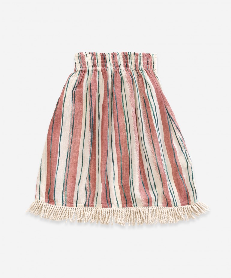 Skirt with stripes and tassels