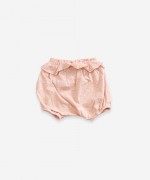 Shorts in organic cotton with frill | Weaving