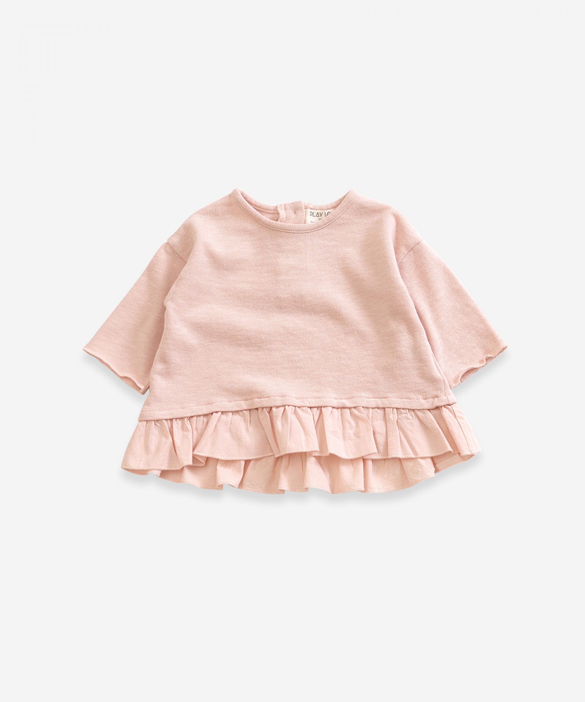 Sweater in organic cotton with frill | Weaving