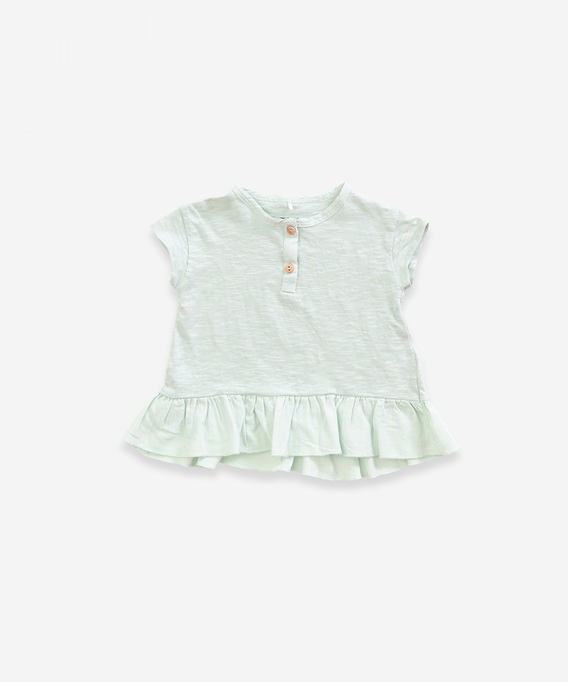T-shirt with frill in organic cotton | Weaving | Weaving