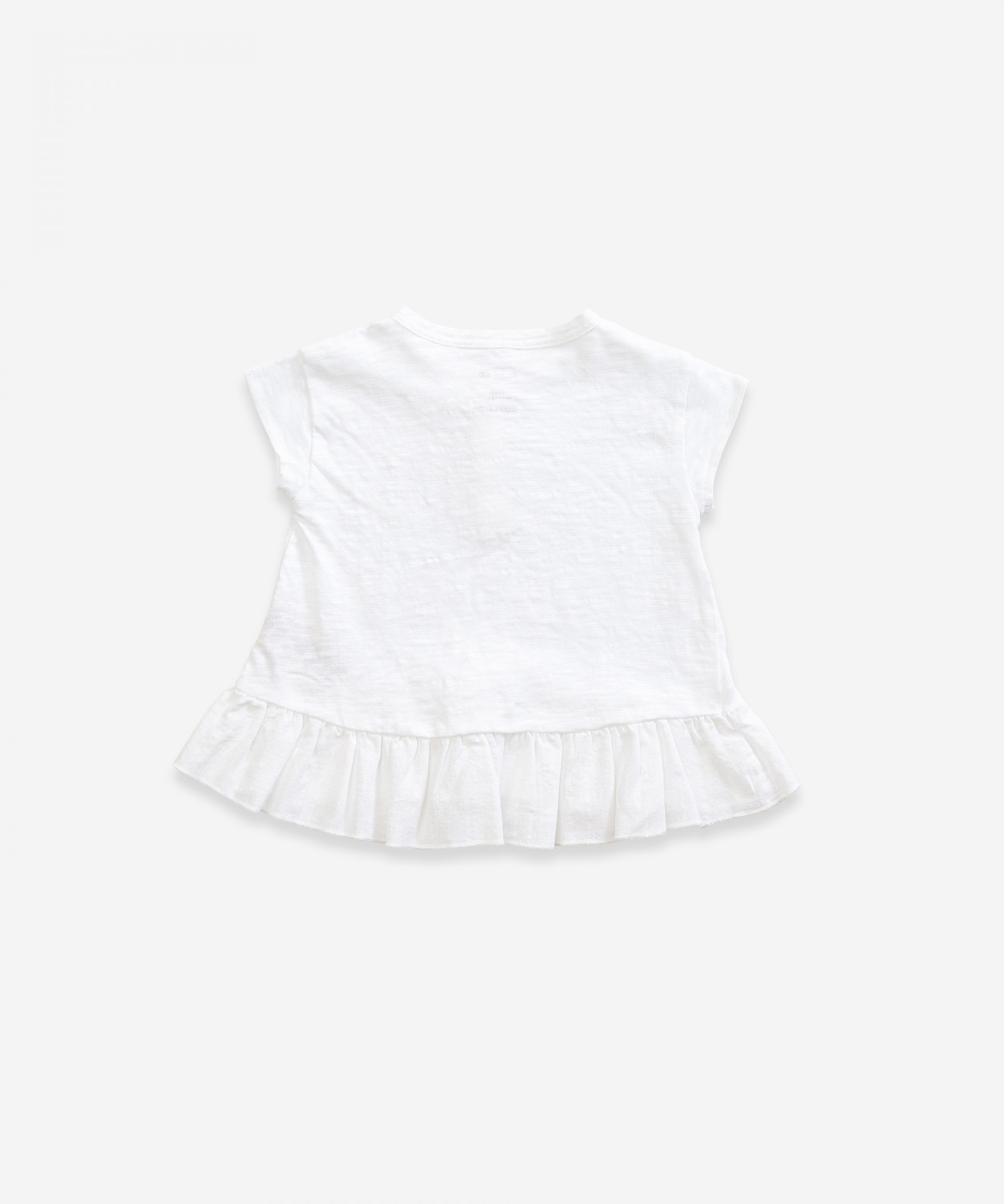 Camiseta de algod�n org�nico con volante  | Weaving