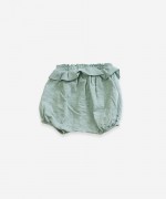 Shorts in organic cotton with frill | Weaving