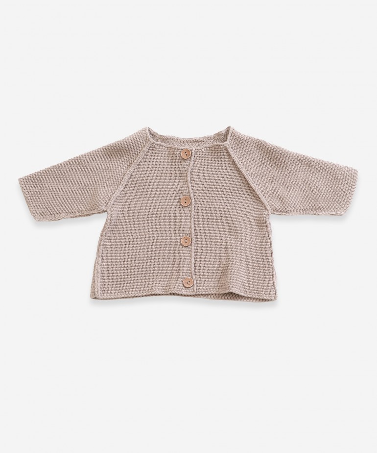Knitted jacket in organic cotton