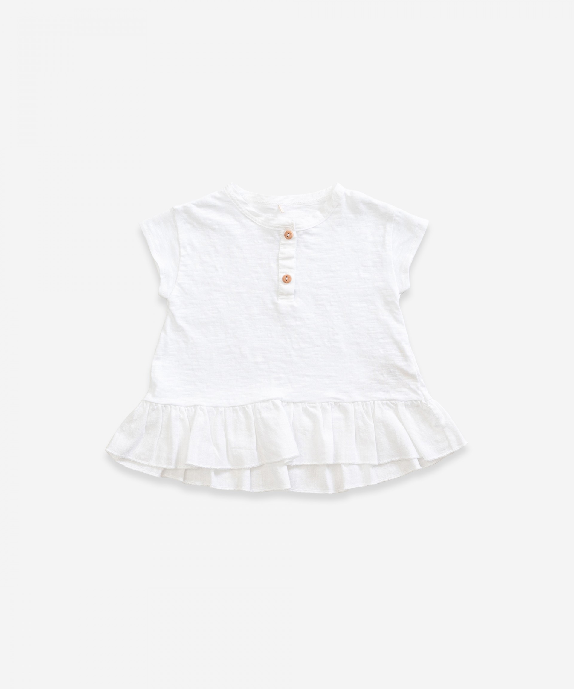 Camiseta de algod�n org�nico con volante  | Weaving